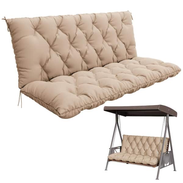 60 in. x 40 in. 2-3 Seater Patio Contoured Replacement Bench Cushion Outdoor Porch Swing Cushion Cushion Sand