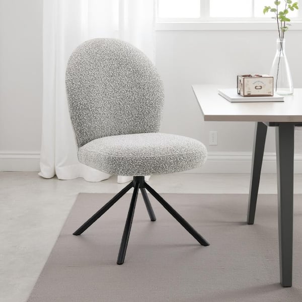 Benjara Veton Gray and Black Fabric Upholstered Back Dining Chair (Set of 2)