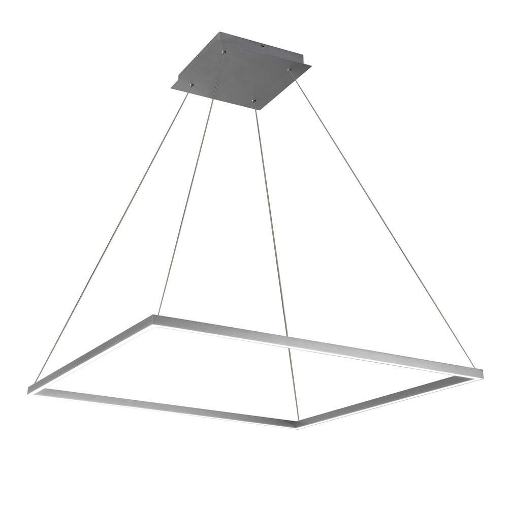 Atria 39.5" Silver LED Square Pendant Light
