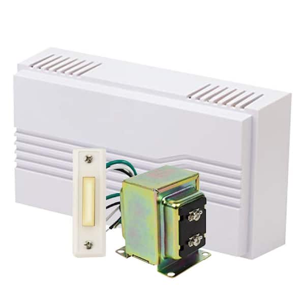 Hardwired Chime Kit with 16-Volt/30VA Transformer and Surface-Mount White Button