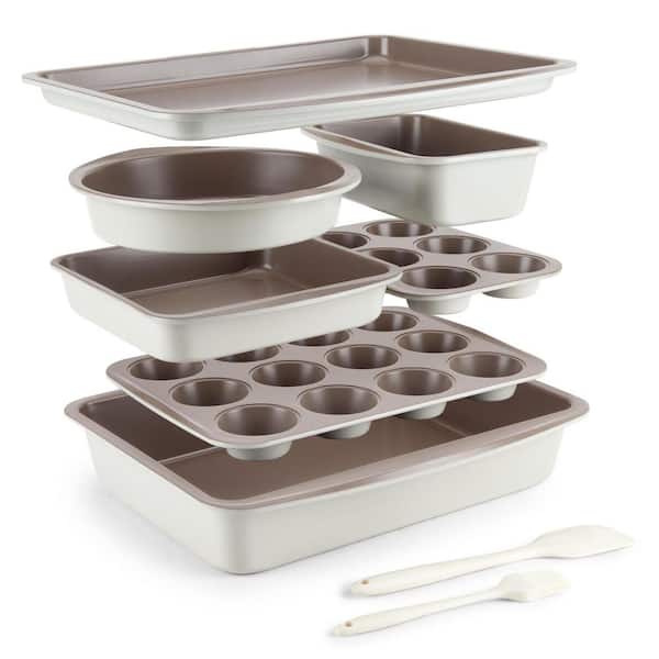 9-Piece Nonstick Carbon Steel Bakeware Set with Cake Pan, Loaf Pan, Muffin Pan, Cookie Sheet, Spatula