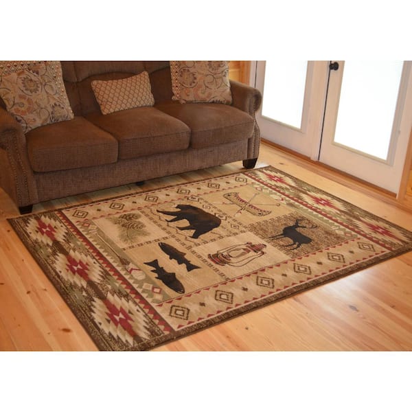 American Destination Multi-Color River Camp Multi Southwest Lodge 5 ft. x 8 ft. Area Rug