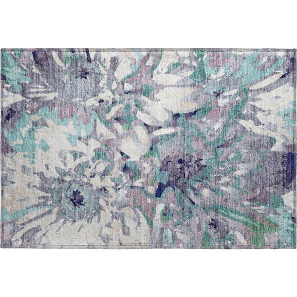 Mayfield Premium Machine Washable Abstract AMF2340 Lavender 2 ft. x 3 ft. Accent Rug