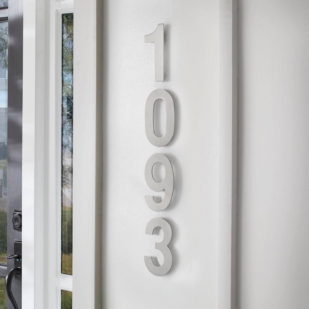 6'' Silver Stainless Steel Floating House Number Sign