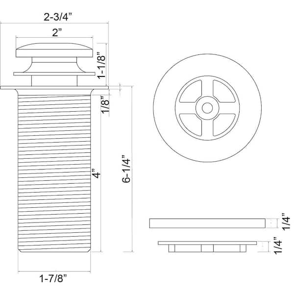 Extended 6 Soft Touch Tub Drain — Barclay Products Limited