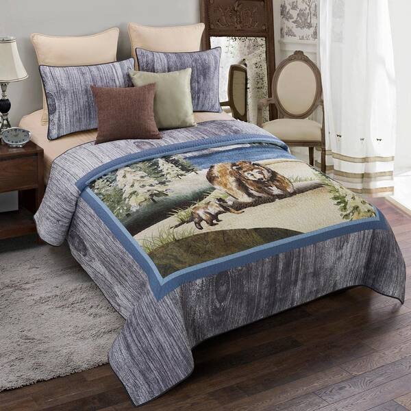 Donna Sharp Montana Morning Grey Cotton, Montana Queen Bed Set