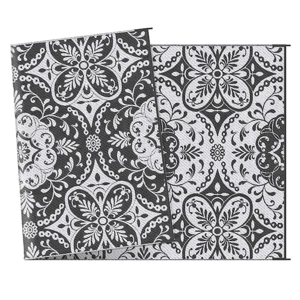 COOLSHARK 9 ft. x 18 ft. Waterproof Outdoor Patio Rug Indoor Large Reversible Area Rugs with Carry Bag, for Yard, Picnic, Beach