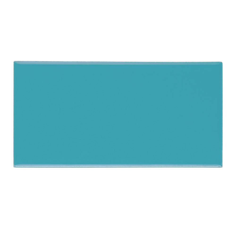 Restore 3 in. x 6 in. Glazed Ceramic Teal Subway Tile (12.5 sq. ft / Case)