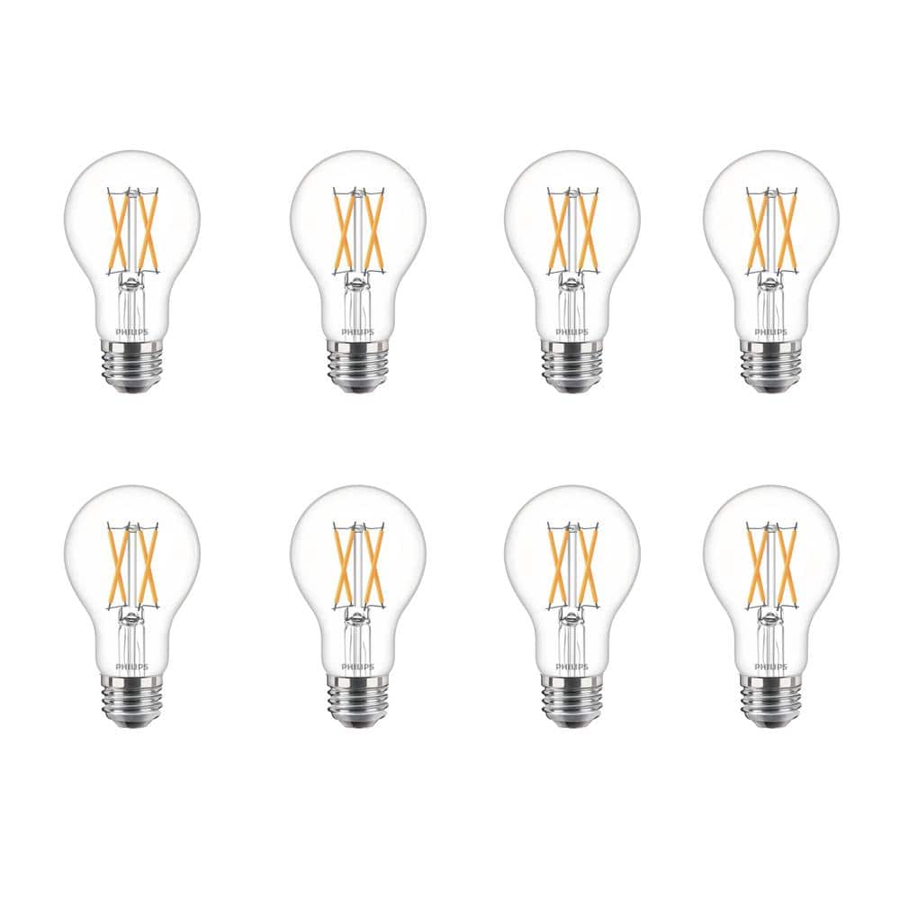 60-Watt Equivalent A19 Dimmable with Warm Glow Dimming Effect Clear Glass L