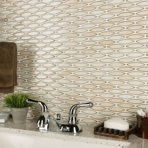 Pescado Glossy Crema 12 in. x 12-1/2 in. Porcelain Mosaic Tile (1.06 sq. ft./Each)