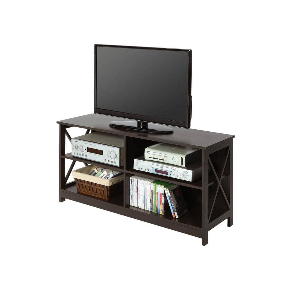 Espresso Brown MDF Open Shelf TV Stand