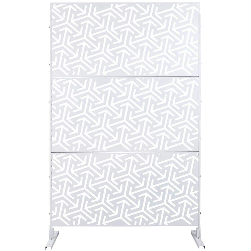 76 in. H White Metal Outdoor and Indoor Freestanding Privacy Screens for Deck, Balcony, Patio, Outside, Lawn and Garden price history on PriceWatchPro