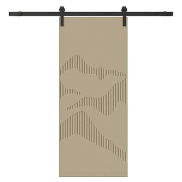 CALHOME 42 in. x 84 in. Unfinished Composite MDF Paneled Interior Sliding Barn Door with Hardware Kit