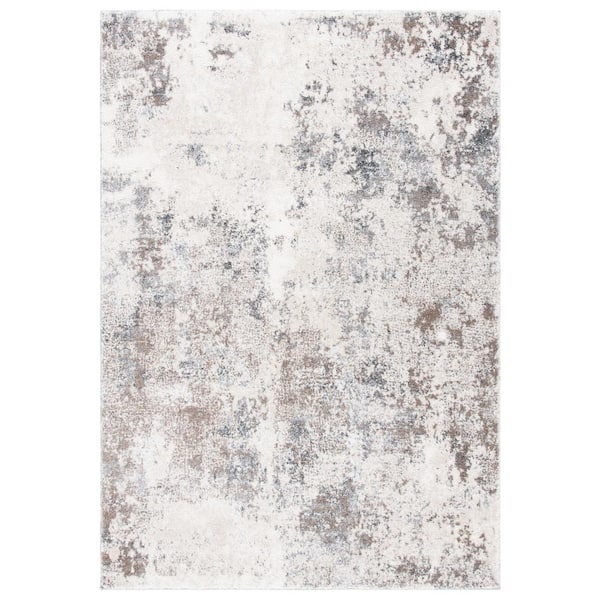 SAFAVIEH Aston Ivory/Gray 6 ft. x 9 ft. Distressed Geometric Area Rug