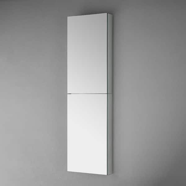 15 in. W x 52 in. H x 5 in. D Frameless Recessed or Surface-Mounted Bathroom Medicine Cabinet 15 in. W x 52 in. H x 5 in. D Frameless Recessed or Surface-Mounted Bathroom Medicine Cabinet