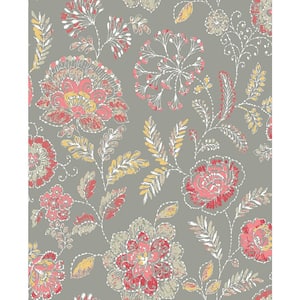 Tropez Coral Jacobean Paper Strippable Roll (Covers 56.4 sq. ft.)