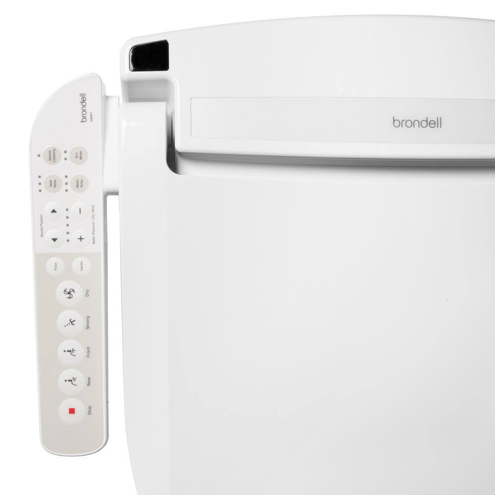 White Round Electronic Bidet Seat with Warm Air Dryer