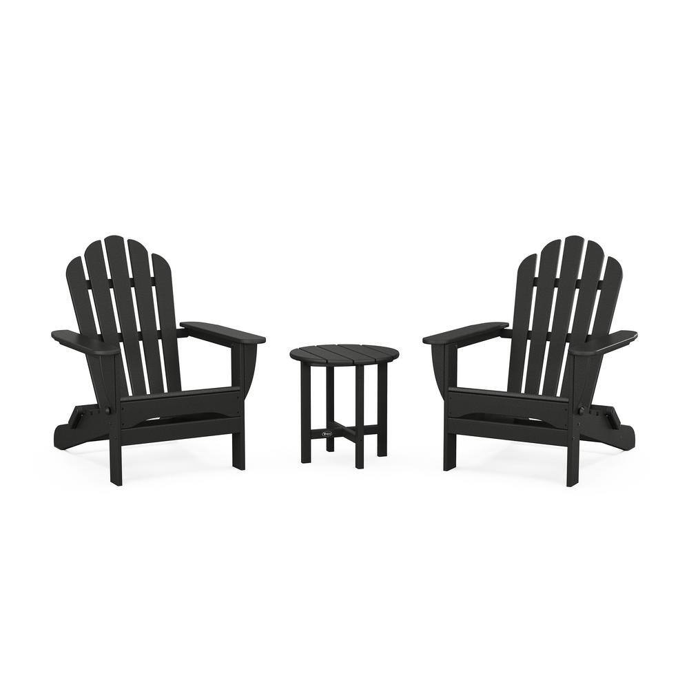 Monterey Bay 3-Piece Plastic Patio Conversation Set in Charcoal Black Folding Adirondack price history on PriceWatchPro