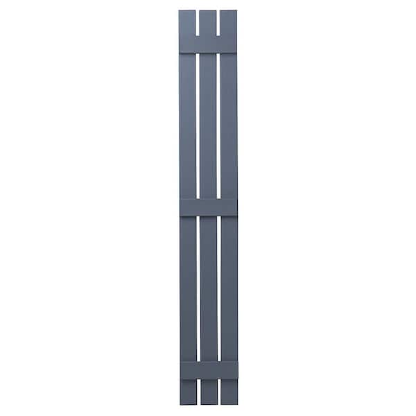 Ply Gem 12 in. x 81 in. Polypropylene 3-Board Open Board and Batten Shutters Pair in Blue