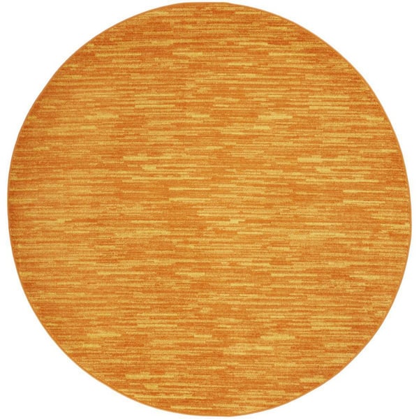 Orange 6 ft. x 6 ft. Woven Polypropylene Indoor/Outdoor Area Rug