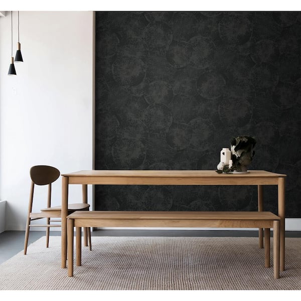 Rich Onyx Eren Paper Unpasted Wallpaper Roll (60.75 sq. ft.)