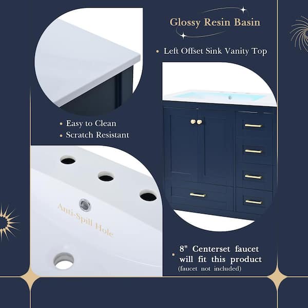 maison ブルー36 allen + roth Roseburg 36-in Navy Blue Undermount Single Sink