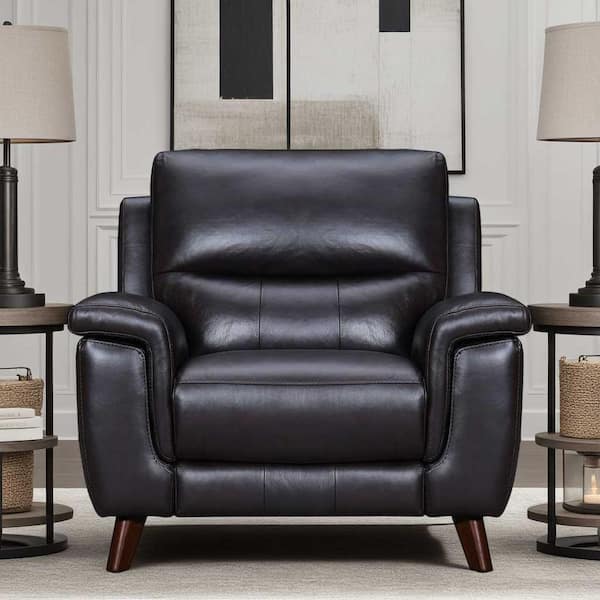 Armen Living Lizette Brown Leather Recliner with USB