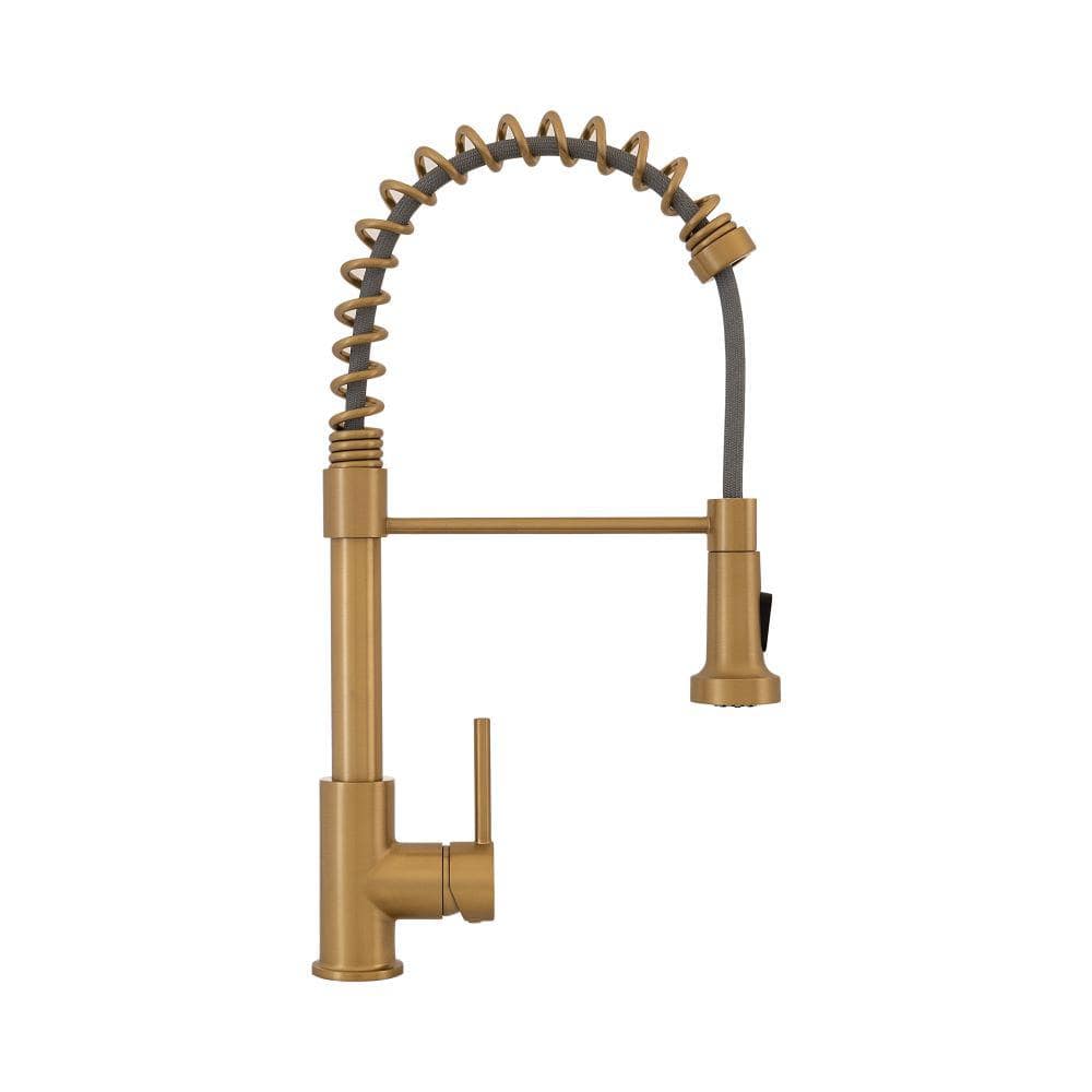 Brushed Brass Single Handle Pull Down Kitchen Faucet