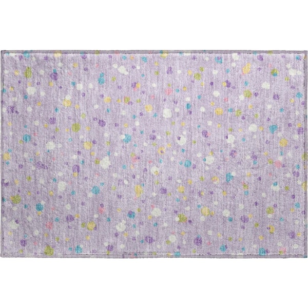 Mayfield Premium Machine Washable Abstract AMF2518 Lavender 2 ft. x 3 ft. Accent Rug
