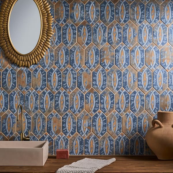 Casablanca Medina Multicolor 3.93 in. x 7.87 in. Picket Matte Porcelain Floor and Wall Tile (3.53 sq. ft./ Case)