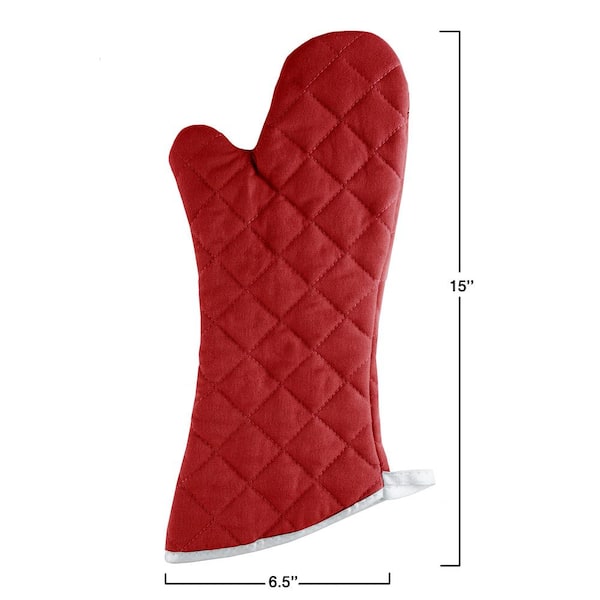 Lavish Home Silicone Dark Red Oven Mitts with Quilted Lining (2