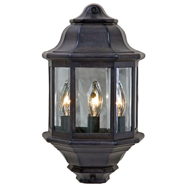 Acclaim Lighting Pocket Lantern Collection 3-Light Black Coral Outdoor Wall-Mount Fixture