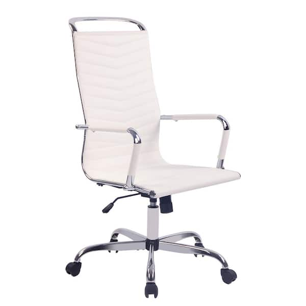 white pu leather office chair