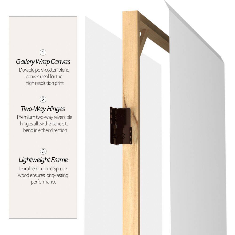 White Canvas 6-Panel Folding Room Divider