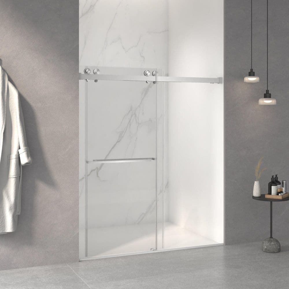 Lamont 60 in. W x 70 in. H Frameless Double Sliding Shower Door in Brushed Nickel with Tempered Glass price history on PriceWatchPro