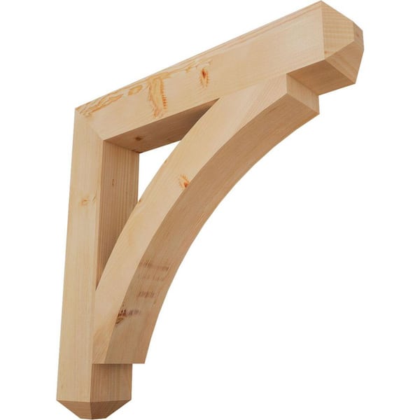 Ekena Millwork 5.5 in. x 38 in. x 38 in. Douglas Fir Thorton Craftsman Smooth Bracket