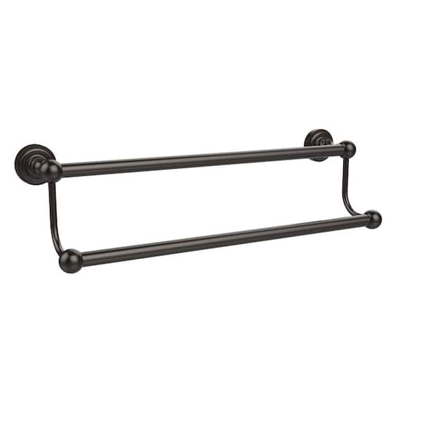 Allied Brass Dottingham Collection 18 in. Double Towel Bar in Oil Rubbed Bronze