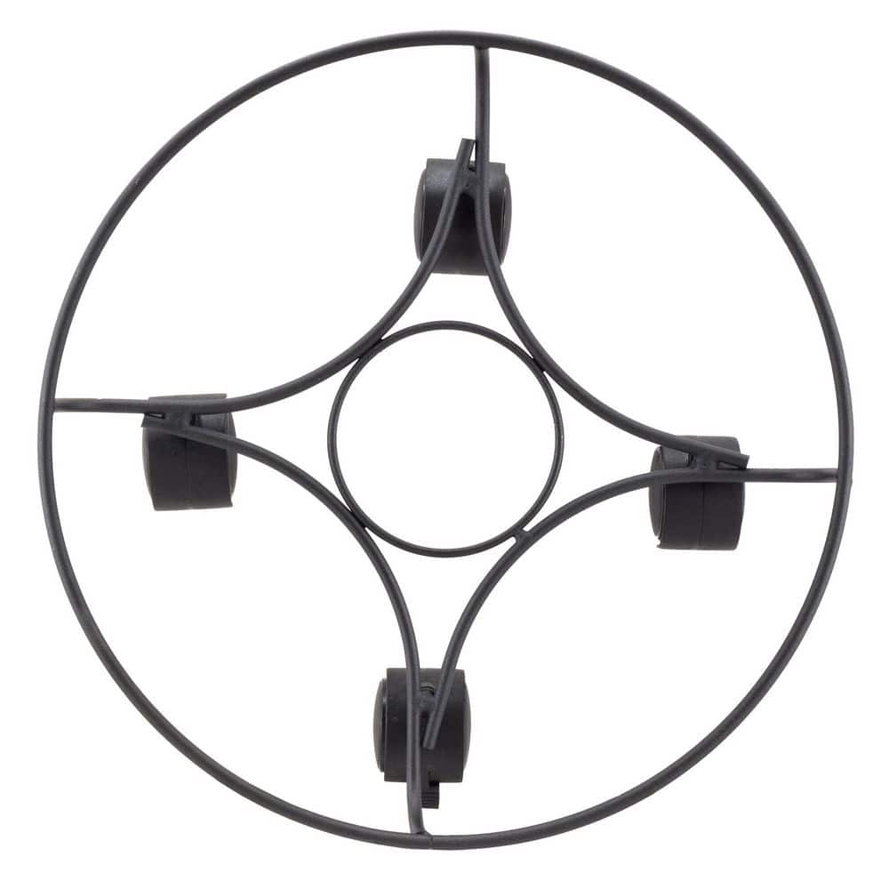 13-Inch Black Metal Heavy-Duty Plant Caddy with Wheels