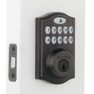 Z-Wave SmartCode 914 Venetian Bronze Single Cylinder Electronic Deadbolt with Avalon Handleset and Tustin Lever