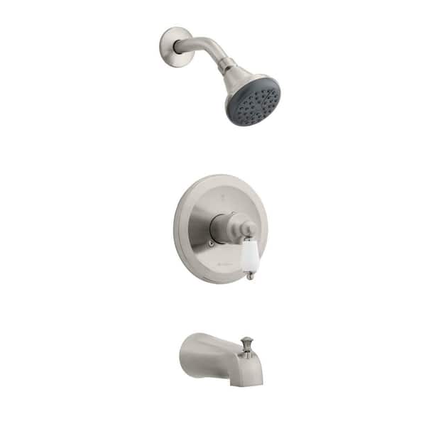 Glacier Bay Teapot Single-Handle Tub and Shower Faucet in Brushed Nickel (Valve Included)