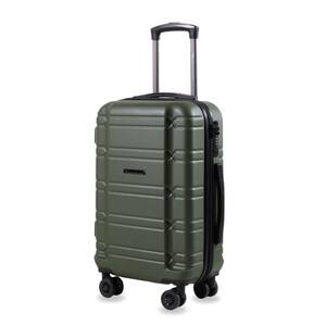 Allegro S 20 in. Olive Carry on Luggage TSA Anti-Theft Rolling Suitcase