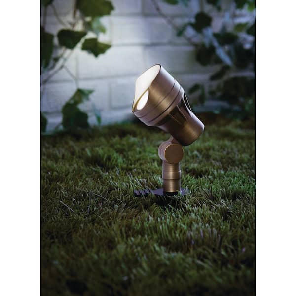 250 Lumen Low Voltage Brass Hardwired Integrated LED 2700K Warm White Outdoor Landscape Flood Light