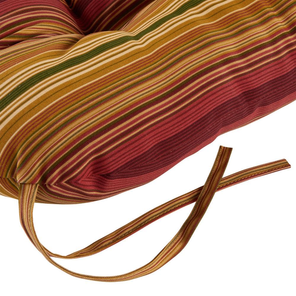 Kinnabari Stripe 20" Multicolor Polyester Outdoor Dining Chair Cushions