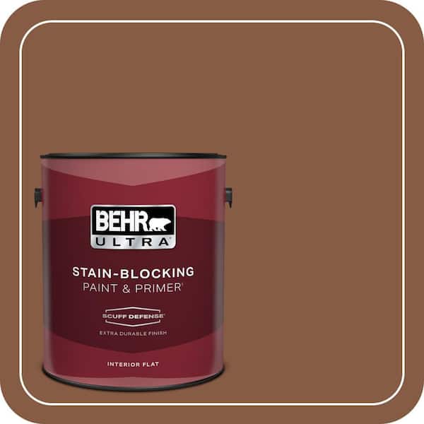 BEHR ULTRA 1 gal. #ICC-80 Cinnamon Spice Extra Durable Flat Interior Paint & Primer