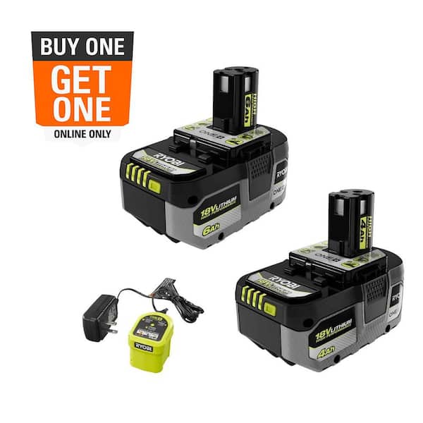 ONE+ 18V Lithium-Ion High Performance Starter Kit with (1) 4 Ah HP Battery and (1) 6.0 Ah HP Battery and Charger