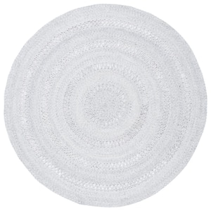 Cape Cod Gray 4 ft. x 4 ft. Solid Color Braided Round Area Rug