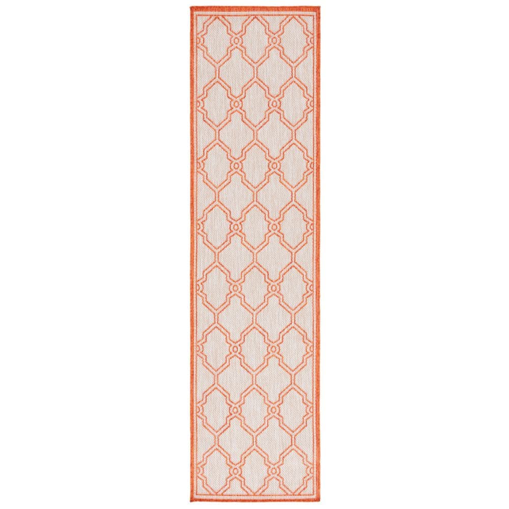 Beach House Beige/Orange 2 ft. x 6 ft. Border Trellis Indoor/Outdoor Runner Rug price history on PriceWatchPro