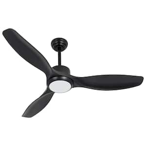 52 ft. LED Indoor/Outdoor Black ABS Finish Ceiling Fan with 1-Light and Remote Control