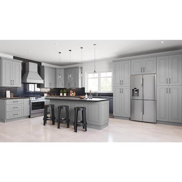 Hampton Bay Shaker 18 in. W x 24 in. D x 34.5 in. H Assembled Drawer Base  Kitchen Cabinet in Dove Gray with Drawer Glides KDB18-SDV - The Home Depot