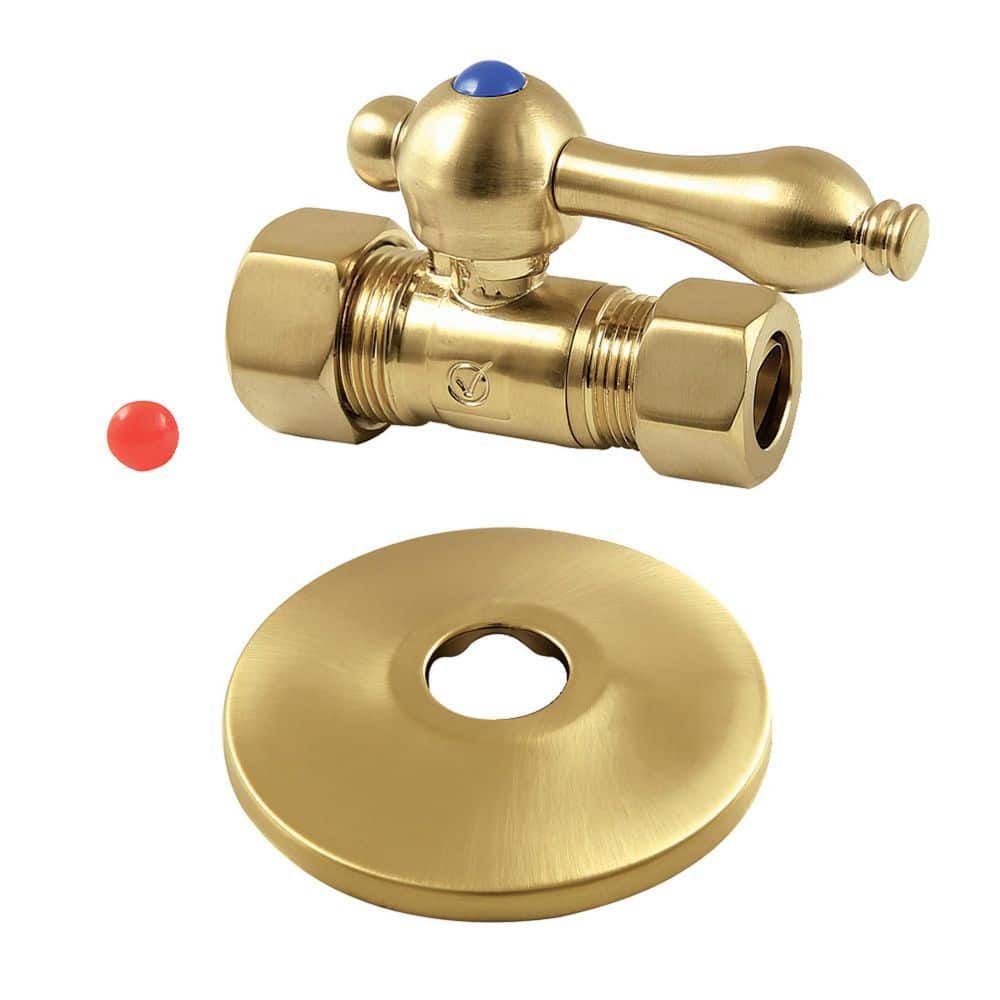 5/8 in. O.D Comp x 1/2 in. O.D Comp Brass Straight Shut Off Valve in Brushed Brass price history on PriceWatchPro